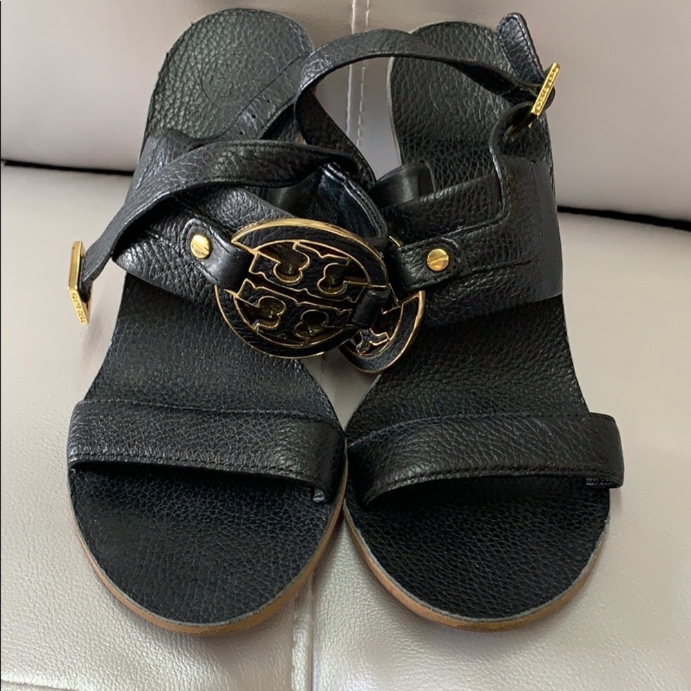 Black Tory Burch wedges